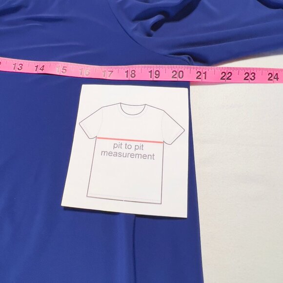 FRANK LYMAN Design Off-the-Shoulder Tunic Top Royal Blue Bell Sleeves - Size14 - Picture 8 of 10